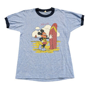 70's Youth Disney Mickey Mouse with Surf Board Ringer T shirt